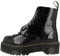 Dr. Martens Unisex Black Amphibians, Schwarzer Lack-Lampenschirm, Leopardenmuster, 40 EU