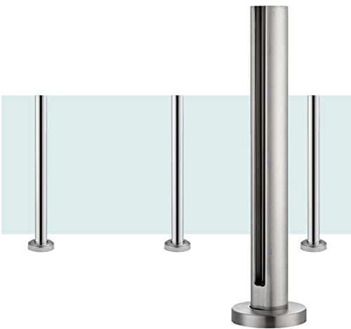 Zaunsäulen Glasgeländer Hochleistungsgeländerzaunpfostenhandlauf, Sicherheitsglas-Geländersystem mit Kompletten Bausätzen, Glasklemmsatz für Balkon Flur Terrasse