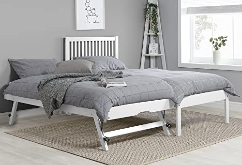 happybeds Wooden Guest Bed, Buxton Wooden Guest Bed FRAME ONLY, Single (White)