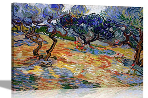 Artley Prints Olivenbäume von Vincent Van Gogh Leinwandbild, fertig zum Aufhängen, Landschaftsbilder, Heimdekoration, Wohnzimmerkunst, groß, 76 x 50 cm