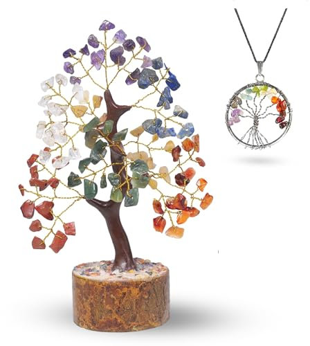Crystal Tree - Bonsaï - Tree of Life - Sept Chakra Crystals - Crystals and Gemstones - Colliers Crystal - Mini Gem - Cadeaux de réchauffement de la maison Nouvelle maison - Cadeaux spirituels