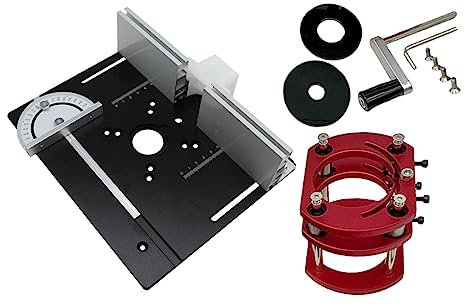 Baoblaze Wood Router Table Insert Plate, Woodworking Router Plate, Engraving Trimmer, Multifunctional Lifting Stand for 64-66mm Diameter Motors