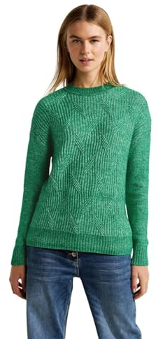 CECIL Damen B302603 Strickpullover, Bright Green Melange, XL