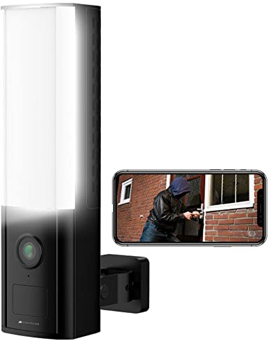 VisorTech Kamera Lampe: LED-Außenwandleuchte, WLAN-2K-Kamera, PIR, Versandrückläufer (Lampe mit Camera, LED-Aussenleuchte mit, Spycam)