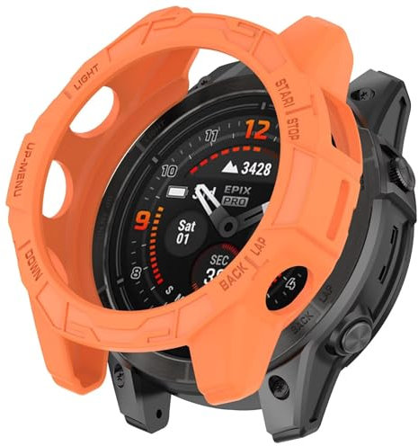 FTRONGRT Funda para Garmin Fenix 7S, TPU Suave, Resistente a los Golpes, Funda para Garmin Fenix 7S Smartwatch.Naranja