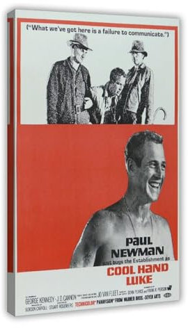 THEGIS Klassische Filme Coole Hand Luke Leinwand Poster Wandkunst Dekor Druck Bild Gemälde für Wohnzimmer Schlafzimmer Dekoration Rahmenstil 60 x 90 cm