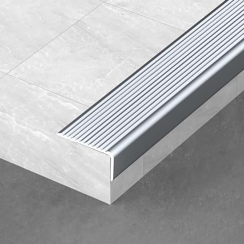 Robuste Aluminium-Treppenkanten-Treppenkante, Kantenschutzleiste Für Treppenstufen, L-Form-Bodenübergangsleiste, Treppenschwelle Für Laminat-/Hartholzböden ( Color : Iron gray , Size : 4*2cm*2.7m )