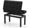 COSTWAY Leather Piano Bench, Height Adjustable Keyboard Duet Seat with Padded Cushion, Storage Compartment, Classic Piano Dressing Table Stool for Kids Adults