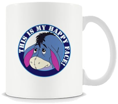 Giftme Cartoon Cute Donkey, This is My Happy Face!, 11oz White Ceramic Mug.