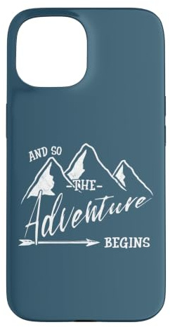 Hülle für iPhone 15 The Adventure Begins Das Abenteuer geht los Wanderer