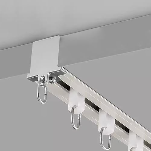 Vorhangschiene Integrierte unsichtbare Schiene – flexible biegbare Vorhangschiene mit Rollenhaken – Raumteiler-Deckenschiene für Vorhänge – Vorhangschiene mit eingebetteter Halterung für Krankenhaus,
