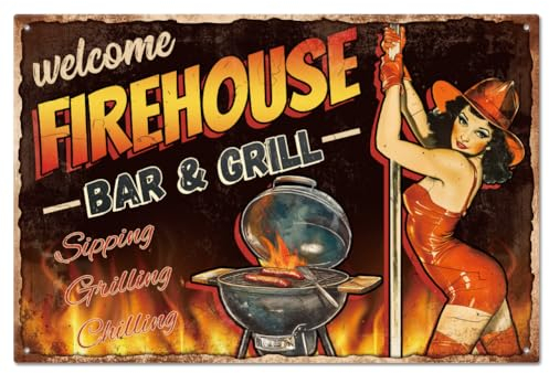 GLOBLELAND Vintage Pin Up Lady Metall Blechschild 8x12 Zoll Retro Bar Grill Lustiges Blech Zimmertürschild Höhlenschilder Kunstplakette Poster Wanddekoration Für Zuhause Bars Cafés Pubs
