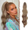 FESHFEN Pferdeschwanz Extensions Klammer, 50 cm Hair Extensions Zopf Lang Pferdeschwanz Haarteil Clip Gewellt Extensions Zopf Braun und Blond Pferdeschwanz Haarverlängerung für Frauen