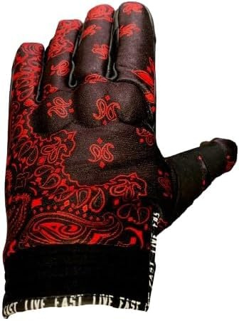 Live Fast Motorradhandschuhe aus Kaschmir, Schwarz und Rot, bestes Leder, Mountainbike, Motocross-Handschuhe für Herren und Damen