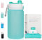 NAVTUE 550ml Collapsible Water Bottle, BPA Free Reusable Lightweight Leak-Proof Travel Silicone Water Bottle for Travel, Gym, Hiking, Office, Camping (LightGreen)