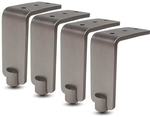 Patas para Muebles de Metal de Aleación de Aluminio Engrosadas 4 Patas de Soporte Patas, Regulables Patas Mueble Forma de L para Estantes de Cocina Sofá Mesa Silla Escritorio Armario(13cm/5in)
