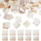 GOMAKERER 360pcs Carreaux de Mosaïque en Coquillage Naturel Cabochons Carrés en Coquillage Blanc Floral 19.5~20x19.5x2mm Pièces de Mosaïque en Nacre pour L'Artisanat Bricolage Décorations