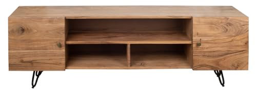 CAPRILO Mueble Decorativo de Madera de Acacia para TV Muebles Auxiliares. Mesitas. Regalos Originales. Decoración Hogar. 150 x 35 x 52 cm