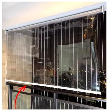 SHINGJING HD Transparent Roll Up Curtain Waterproof,Garden Balcony Pergola Door Roll Up Blinds, Dust/rainproof Window Curtains, 0.5mm Thick PVC Roll Up Shades,Customizable(W90*H180cm/W35.43*H70.86in)