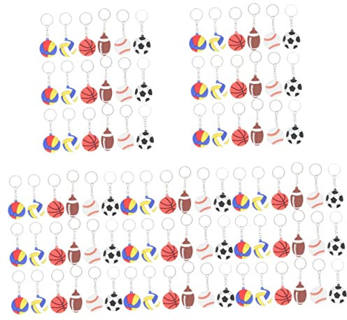 Sosoport 100 Pièces de Porte-clés Football Porte-clés Balle de Tennis Porte-clés de Baseball Porte-clés Basket Ballon Sport Porte-clés pour à Pendentifs Porte-clés Alliage