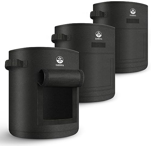 Canduva Pflanzsack für Kartoffeln Atmungsaktiver Kartoffelzucht Sack mit Sichtfenster, Robust & Wiederverwendbar für Balkon, Garten & Terrasse – Gemüsebeutel für Tomaten, Karotten & mehr