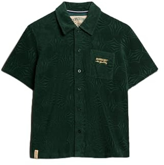 Superdry Damen Country Club Hemd aus Frottee Emaillegrün 38