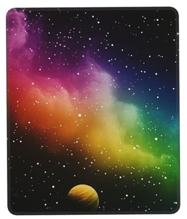 Galaxy Gaming Desk Pad Rainbow Mouse Pad Colori Brillanti Tappetino Da Scrivania Bordo Cucito Gomma Antiscivolo 20X24CM