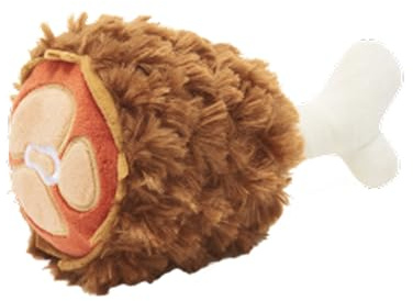 BARK Dog Toy Tavern Turkey Leg Plush Toy For Dogs, Hidden Squeaker Ball Inside, Long, Strong Hair For Dogs That Love to Shred