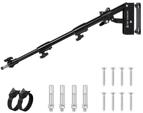 K&F CONCEPT Wall Mount Triangle Boom Arm 39.37inch/100cm, Ring Light Mount 180°Flexible Rotation for Photography, Studio Video Light, Monolight, Softbox, Reflector, Photography