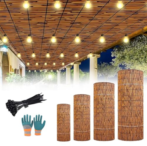 Schilfrohrmatte, Sichtschutzzaun 50 60 70 80 100 110 120 140 150 160 170 180cm Hoch Sichtschutz Natürlicher Bambusmatte Für Pool Garten Terrasse Balkon Hinterhof Dach