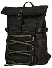 ANTLER - Discovery Roll Top Backpack, 18L Rucksack with Laptop Pocket, Suitcase Sleeve, Water-Resistant, Durable Carry-On Travel, Work, Gym Bag for Men & Women - Carbon Black