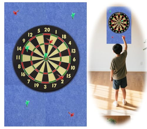 Dartboard Wandschutz, Wandumrandung für Dartboard, Dart Wandschutz, Filz Dartscheibe Wandschütz Selbstklebend Därtboard-Schutz für Wändschütz,Dartscheiben-Rückseite, Filz-Wandfliesen Kork Board (Blau)