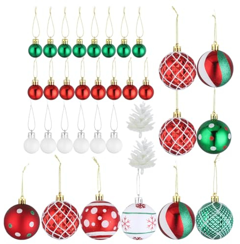 Weihnachtskugeln mit Umhängeband, bruchsicherer Anhänger, Kunststoff, zum Aufhängen, für den Weihnachtsbaum