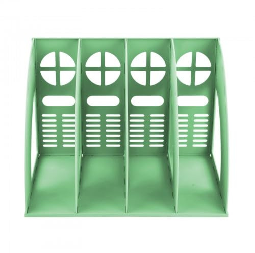 heavenlife Schreibtisch-Ordner, Ordner Organizer a4, Stehordner, 4 Fächer, Zeitschriftenhalter, Zeitschriften-Kunststoffhalter, File Organizer Shelf Bücher Organize für Dokumente, Aufbewahrung (Grün)