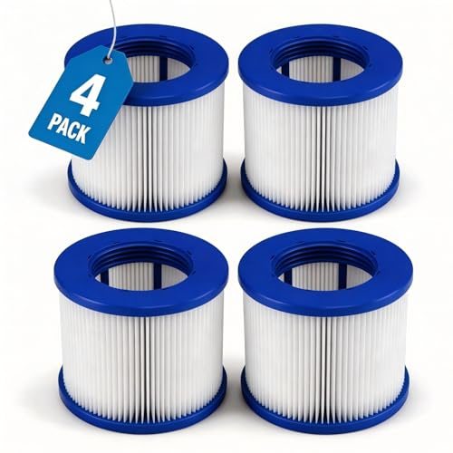Wiecok Filter Pool für Clever Spa, Spa Filterkartusche für Whirlpool Filter Mit Gewinde, Poolfilter-Ersatz für Infinite Spa Filter (75 * 100 mm)-4 Stück
