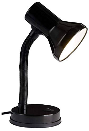 BRILLIANT Junior Tischlampe schwarz – Schreibtischlampe mit Flexarm & Kippschalter – E27 Fassung, LED geeignet – moderne Leselampe