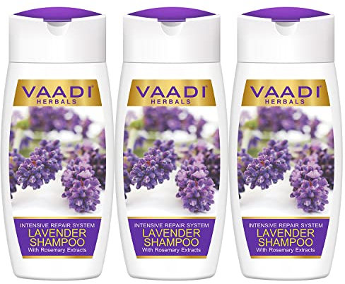 Vaadi Herbals Bio Gegen Haarausfall Lavendel Haarwuchs Shampoo Anti Schuppen Shampoo Frauen Herren 110 ml x 3