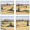 ARTLAND Wanddeko Leinwand Bilder Set 4tlg. je 40x40 cm Quadratisch Wandbilder Landschaft Italien Malerei Ocker Toskana K2VV