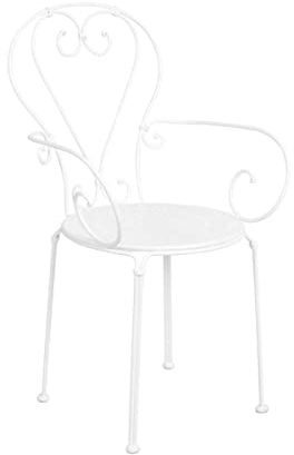 BUTLERS Gartenstuhl mit Armlehnen -Century- Terrassenstuhl aus Eisen lackiert in Matt-Optik | Indoor Outdoor Wetterfest Möbel für Balkon, Terrasse, Garten