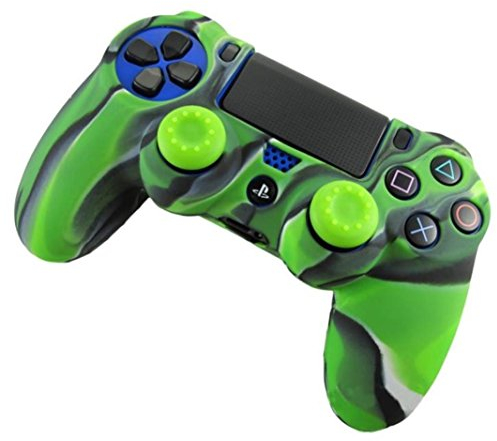 FeiliandaJJ PS4 Controller Gehäuse Spiel Griff Camouflage Kieselgel Tasche für Playstation4 Controller (Grun)