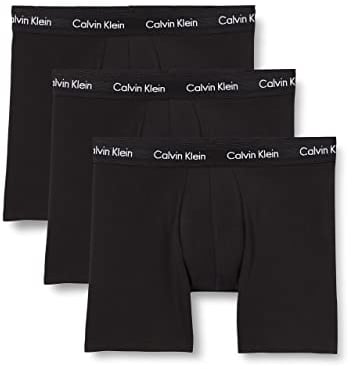 Calvin Klein Boxer Brief 3pk 000nb1770a, Boxer Uomo, Black (Black W. Black WB), L (Pacco da 3)