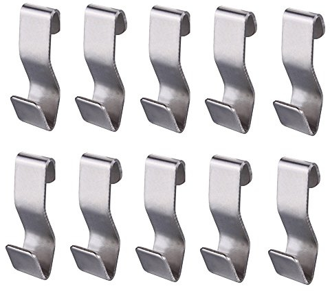Chris.W Bilder-Haken zum Formen von Bildern, J-Schienen-Haken, 10 Stück, robuste S-Haken, Edelstahl (klein)