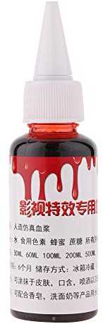 Gefälschte Blut, professionelle realistische Halloween Wunde Narben Prellungen Zombie Vampire Fancy Gesicht Körperbemalung Öl Kostüm Make-up Blut(Rot, 30ml)