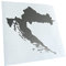 Kiwistar - Autoaufkleber - Kroatien Umriss Kontur - Silber - 10,5x10cm - Heckscheibe Auto Aufkleber wetterfest für Kfz LKW Mofa Truck - Sticker außen selbstklebend Tuning Zubehör für Fenster Fahrzeug