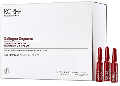KORFF Collagen Age Filler Fiale 28 Giorni, Antirughe Tonificanti con Collagene Marino e Acido Ialuronico, 28 fiale monodose