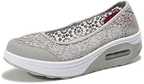 Kimily-UK Sandali Sportivi Donna Scarpe Basculanti Mesh Scarpe Fitness Dimagranti Scarpe da Camminata Moda Scarpe da Ginnastica Anti Scivolo Maglia Nuovo Traspirante Estive Mocassini Zeppa