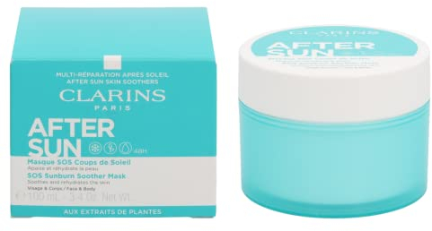 Clarins Unisex After Sun MASK SOS Sunburn Soother NACH SONNENMASKE 100ML, Negro, Standard Aloe Vera