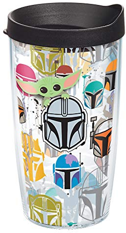 Tervis Star Wars – The Mandalorian Peekaboo Gobelet de voyage isotherme à double paroi pour garder les boissons froides et chaudes, 473 ml, classique