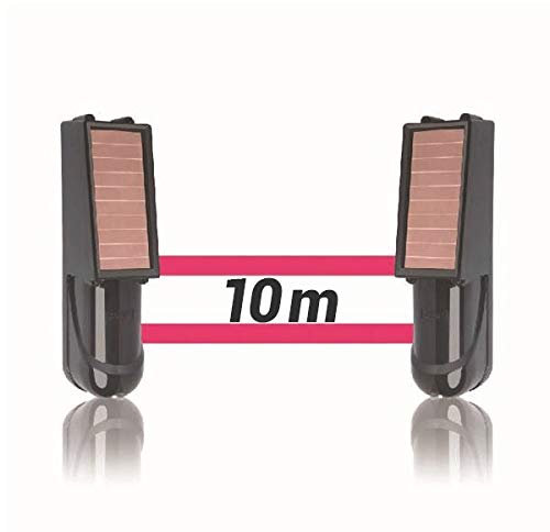 Alarma perimetral foto electrica Placa Solar Baterias SIB exterior inalámbrica. Perimetral exterior. Cerco infrarrojo. Alarma exterior. Barrera perimetral inalámbrica (10 Metros)