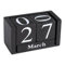 Kalender Vintage Holzwürfel Desktop Monat Datum Anzeige Holzblock Perpetual Calendar Home Office Dekoration(Schwarz)